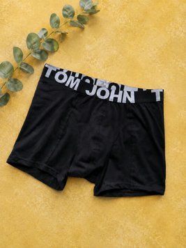 Оптом. Трусы-шорты мужские однотонные - Tom John - черные 2020-2 M 2020-2 M фото